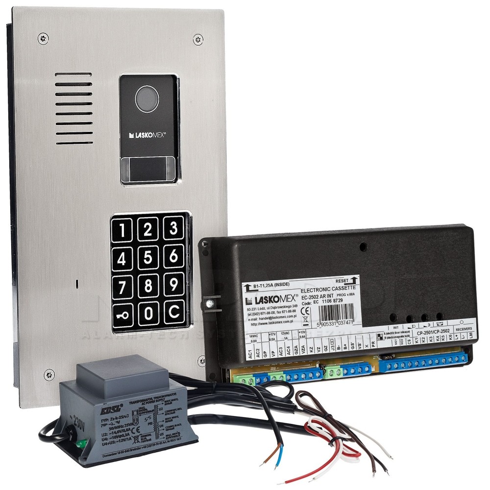 CD-2523R Комплект телефонных замков INOX Laskomex со считывателем RFID, нержавеющая сталь