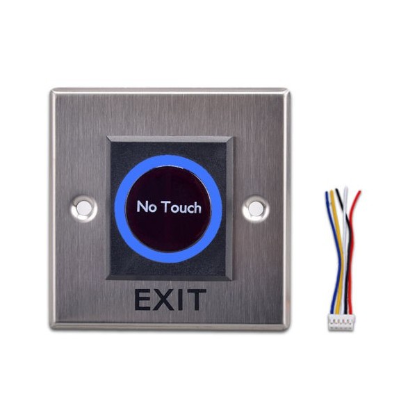 ‎ABK-806H botón de salida sensorial de metal con luz LED, contactos NC y NO ‎