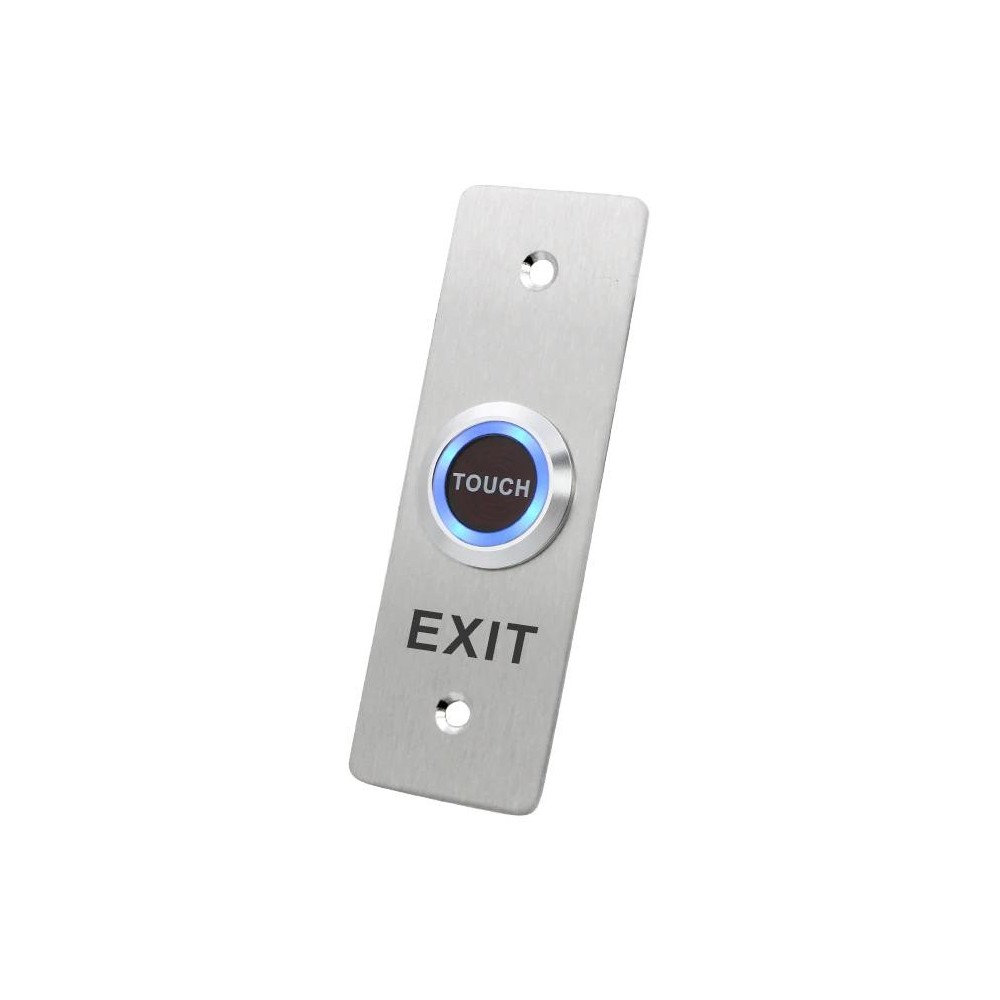 ‎Botón de salida sensorial de acero inoxidable DE-80 para condiciones exteriores con luz LED, contactos NC y NO‎