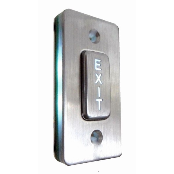 Кнопка открытия розетки DE-10, нержавеющая сталь, матовая, со светодиодной подсветкой, НО контакты
