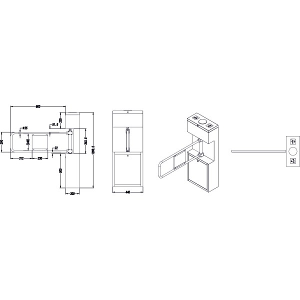 D-FORCE INOX AV90 ELEKTROMECHANISCHES FLÜGELTOR