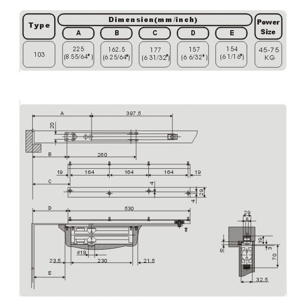 103 Hydraulischer Türschließer