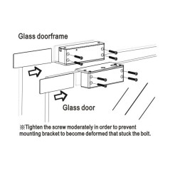 SL-167A rod electromechanical lock for frameless glass doors, 12V, NO (locks when voltage is applied)