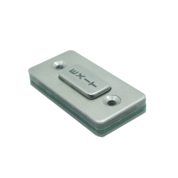 ‎DE-10 output opening button, stainless matte steel with LED light, NO contacts‎