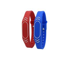 Adjustable silicone Mifare 13.5Mhz bracelet, blue‎