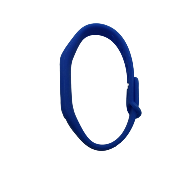 Žetonas “laikrodis" silikoninis ISO 125KHZ su užsegama apyranke, mėlynas WATCH1 iš šono.