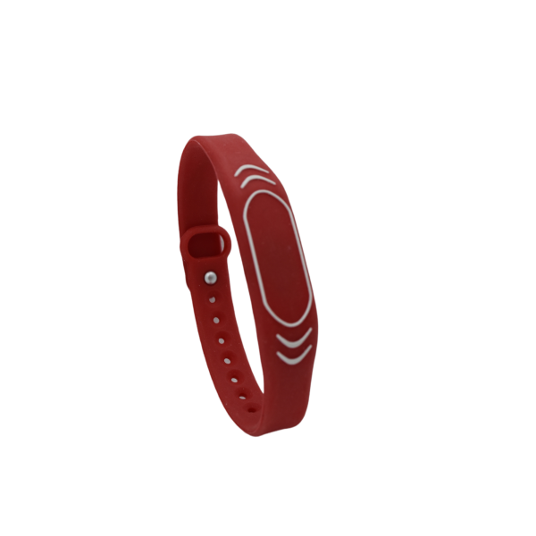 Žetonas "laikrodis" silikoninis ISO 125KHZ su užsegama apyranke, raudonas WATCH1.