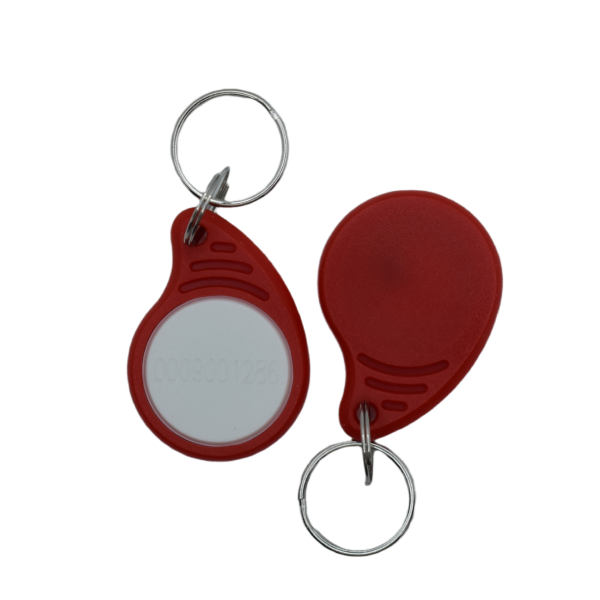ISO 125 KHZ 64bit Schlüsselanhänger (Nähe), rot mit weiß