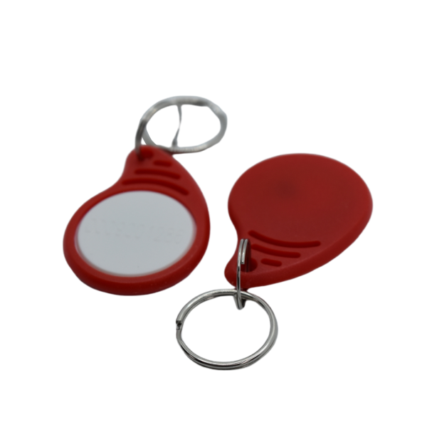 Badge étanche ISO 125 KHZ 64 bits (proximité), rouge avec blanc