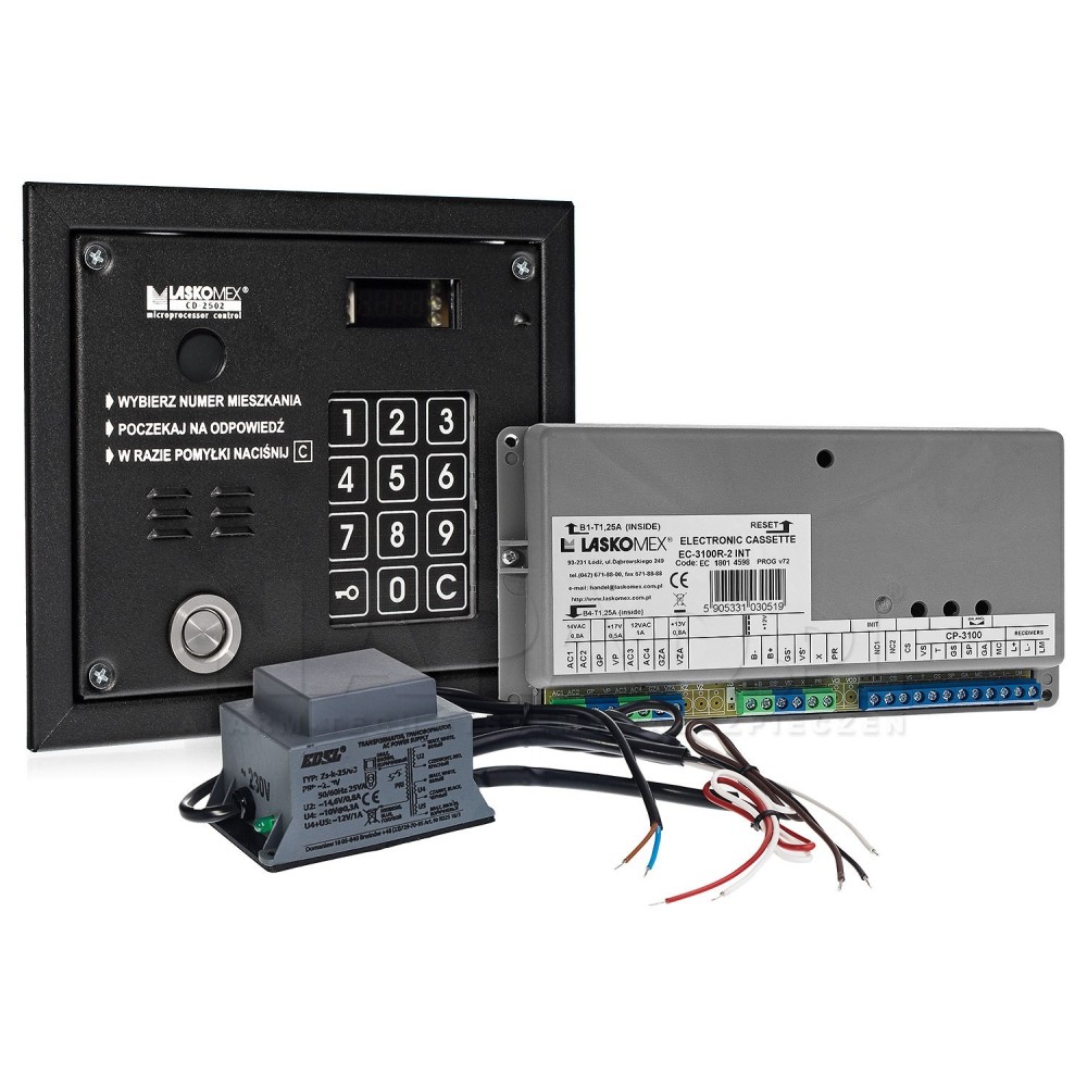 CD-3103TP Laskomex tinklinės telefonspynės komplektas su TM skaitytuvu, juodos spalvos