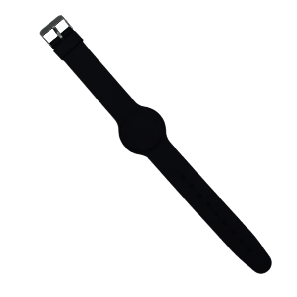 Žetonas “laikrodis" silikoninis Mifare 13,5Mhz užsegama apyrankė, juodas WATCH3