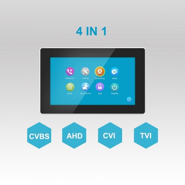 Monitor de videoteléfono, color negro VID-730WI-FI-B
