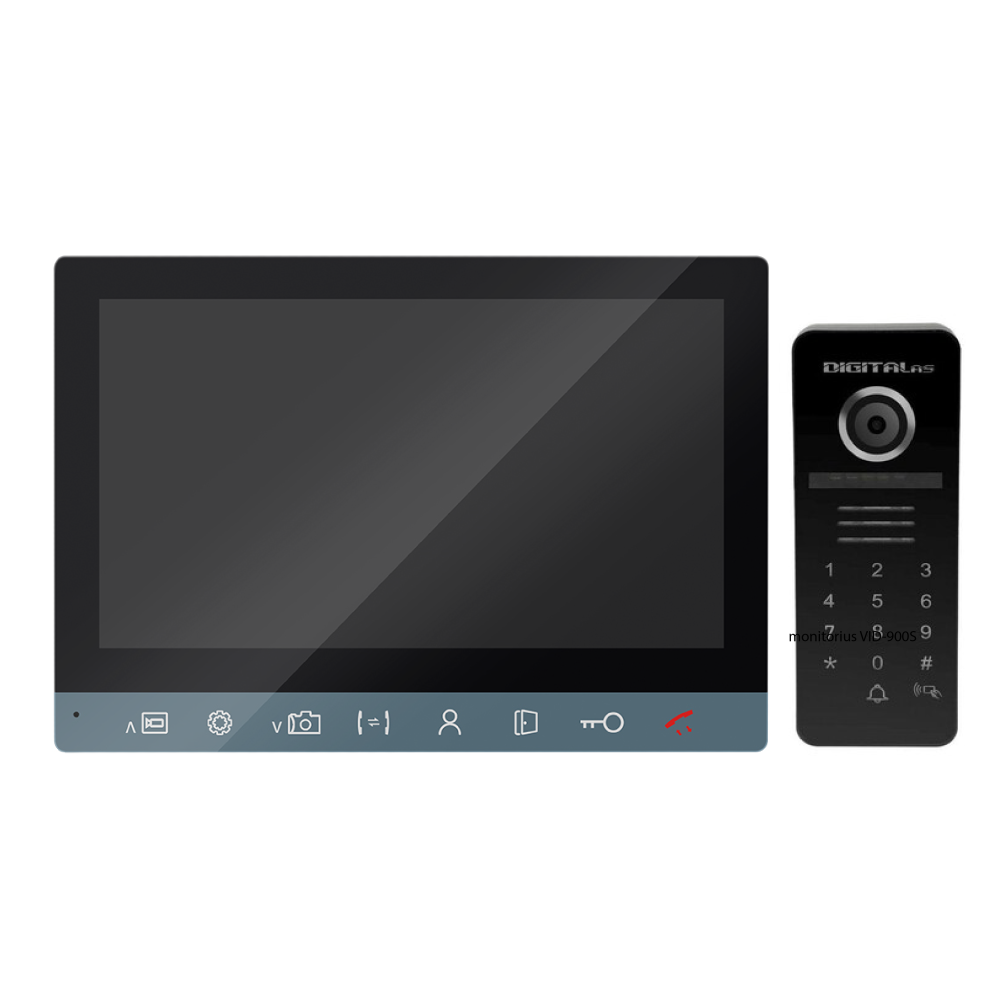 Комплект монитор видеодомофона DIGITALas VID-900B+VID-D4CODE (B)