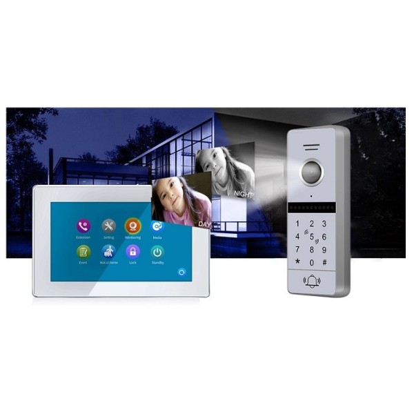 Video phone lock set with WIFI function VID-730Wi-Fi-W and D3CODE-W