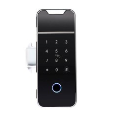 Inteligentny zamek DIGI F-6 TTLock do bezramowych szklanych drzwi, czytnik kart i linii papilarnych, Bluetooth