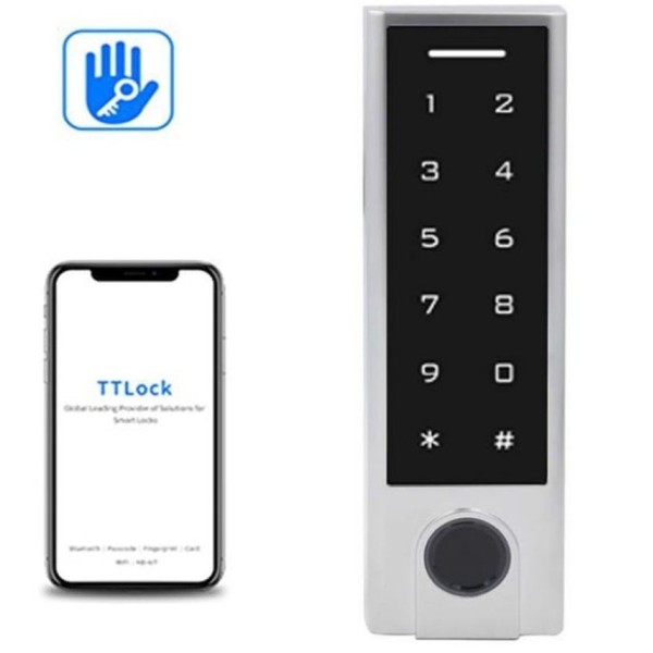 Di-HF3-BLE TTLlock Smart Touch kodeeritud klahvistik, sõrmejälg ja 13,56 MHz kaugkaardilugeja