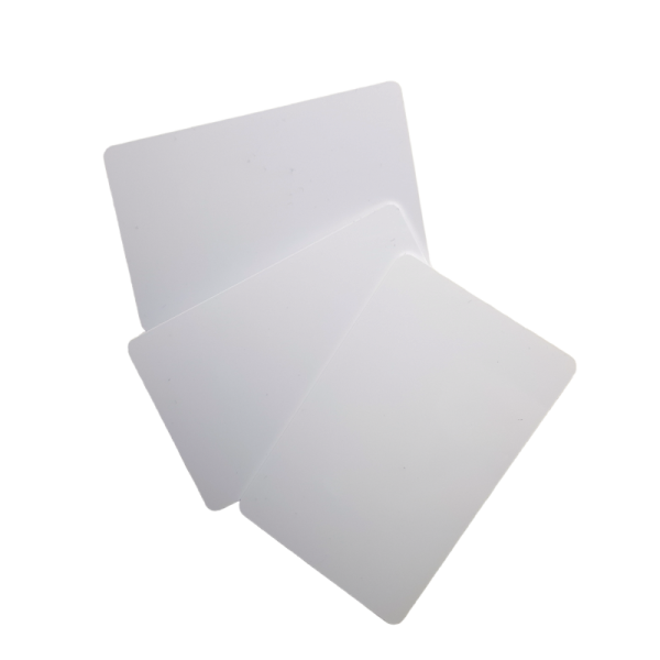 Dviejų dažnių RFID(125KHz) ir Mifare (13.56MHz) dviguba atstuminė kortelė, balta plona