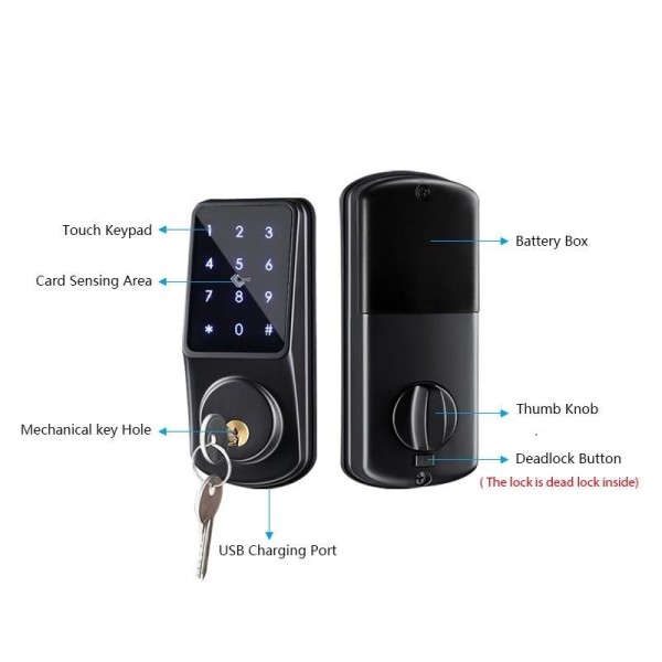 Комплект дверного замка DIGI A220 TTLock Bluetooth с контроллером G2