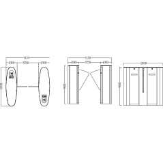 D-FORCE INOX SG500-RIGHT cancela rápida, un lateral, lados derechos