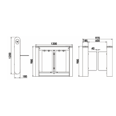 Portail rapide D-FORCE INOX SG550-SET-2, kit pour deux passages