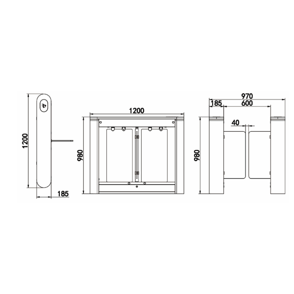 D-FORCE INOX SG550-SET-3 Schnelllauftor, Set für drei Durchgänge