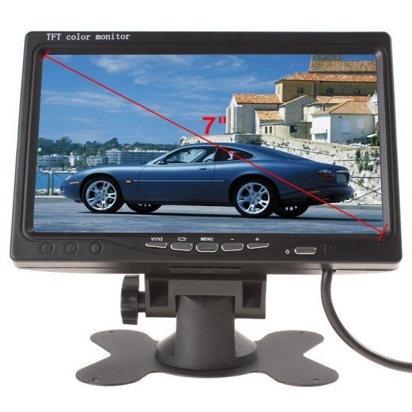 Monitor de cámara de visión trasera de coche LCD TFT a color de 7 pulgadas.