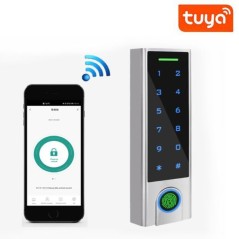 Di-HF3-BTEM Tuya Smart Touch kodēta tastatūra, pirkstu nospiedumu un RFID 125KHz tālvadības karšu lasītājs