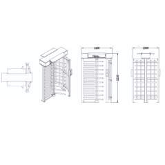 Elektromechanisches Drehkreuz D-FORCE INOX55, Edelstahl für Außenbedingungen