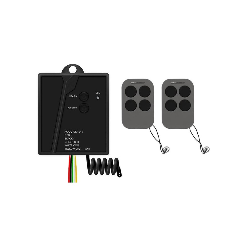 Two-channel remote control receiver set with two SM-12-MULTI variable code remotes MULTI-092 + 2-SM12