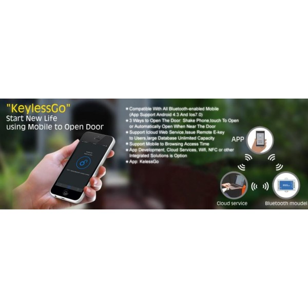 BC-100 KeyLess Bluetooth modulis atrakinimui per telefoną Bluetooth pagalba