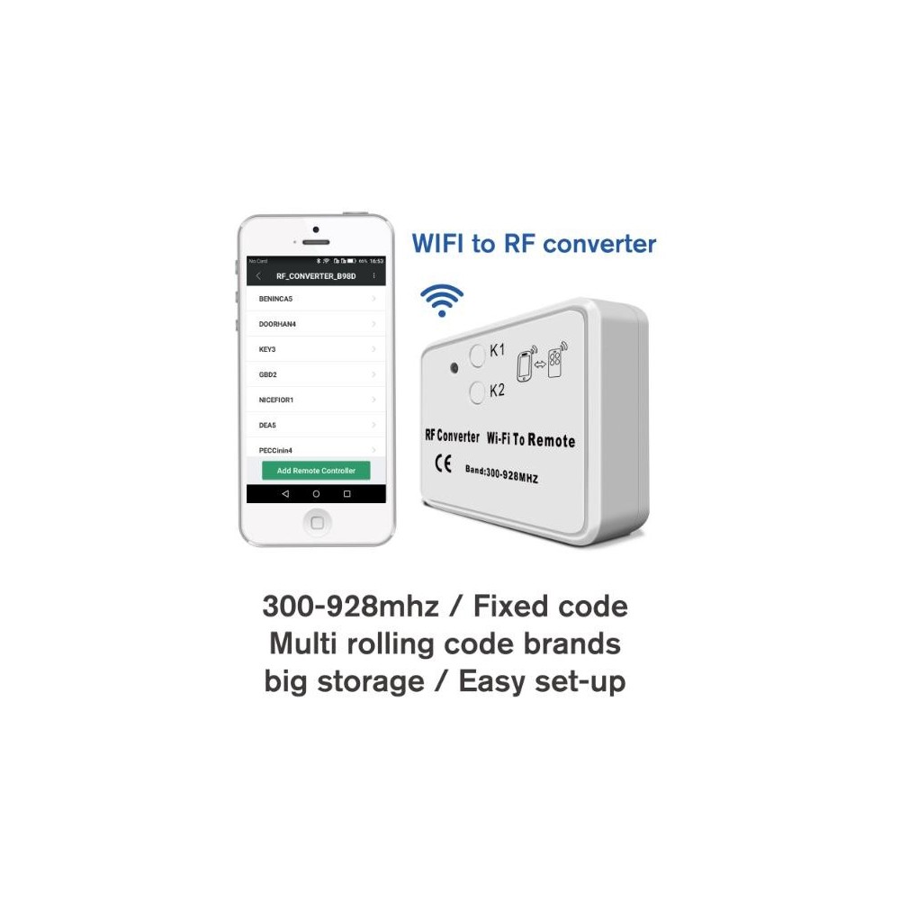 Convertisseur émetteur-récepteur RF/WiFi XH-SM05W, WiFi vers télécommande  pour le contrôle de l'automatisation par téléphone