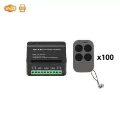 Variable code remote control SM12 D-FORCE PKM-C01 (100 pcs.) + XH-SM18-03W RF+WiFi remote control receiver set