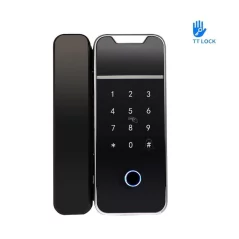 Viedā durvju atslēga DIGI F-6 TLock slēdzene bezrāmju stikla durvīm, karšu un pirkstu nospiedumu lasītājs, Bluetooth
