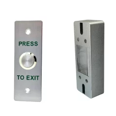Set bouton de sortie PB25 pour conditions extérieures sans éclairage + Box PB25 avec un boîtier de montage pour le bouton PB25