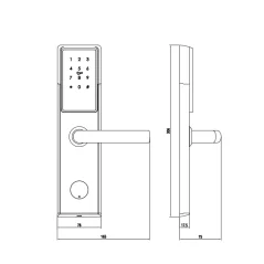 Smart door lock E300P TTLock, for various types of doors, Gold