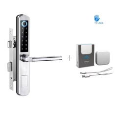 Set Cerradura de puerta inteligente DIGI A210 TTLock 6085 (plata) con controlador G2