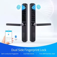 Cerradura de puerta inteligente DIGI A210 TTLock (negro) Bluetooth, para varios tipos de puertas, condiciones exteriores, funcio