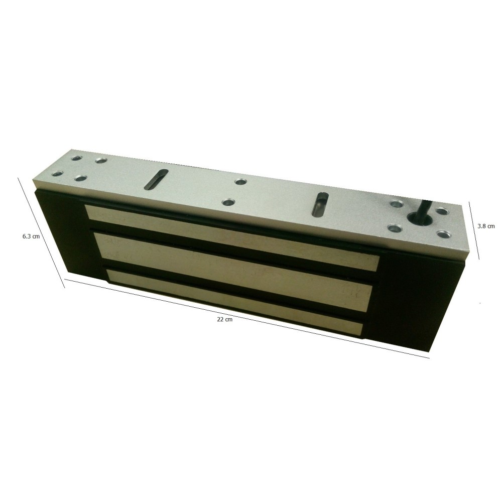Cerradura electromagnética YM-500W fuerza 500 kg, 12-24V, sin LED, para exterior