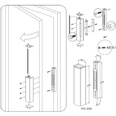 Serrure électromagnétique BL-200 - poignée (jeu) pour portes en plastique, aluminium, métal