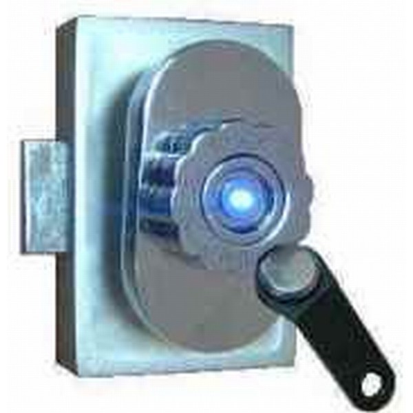 TM-001 electronic lock with TM electronic key reader for furniture cabinets, works from the elements
