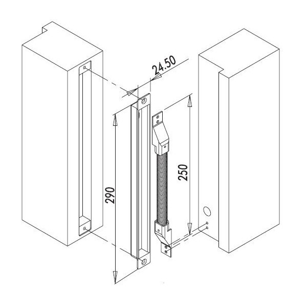 ‎ABK-402 metal recessed ‎‎Flexible‎‎ transition for wires length 30 cm‎