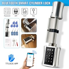 ‎DIGI C001C BT&WF Smart Cylindrical Code Door Lock with LED Keyboard Lighting. TTLock Bluetooth&Wi-Fi 70 mm‎