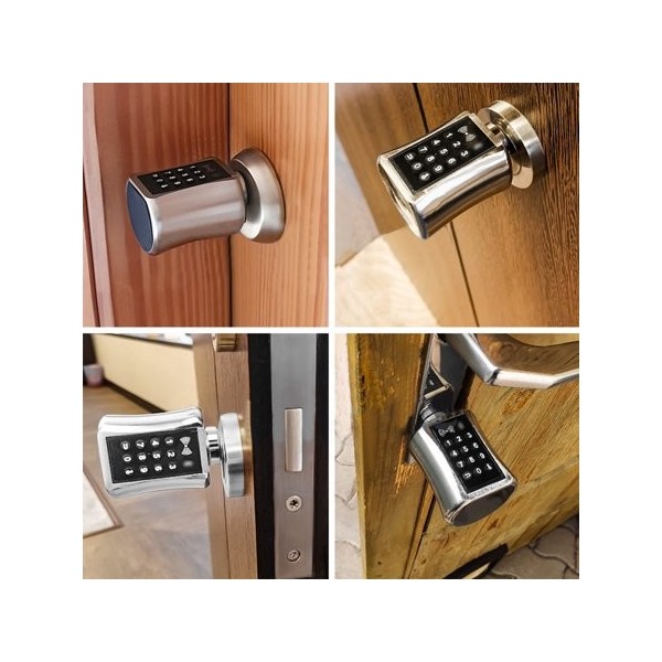 ‎DIGI C001C BT&WF Smart Cylindrical Code Door Lock with LED Keyboard Lighting. TTLock Bluetooth&Wi-Fi 70 mm‎
