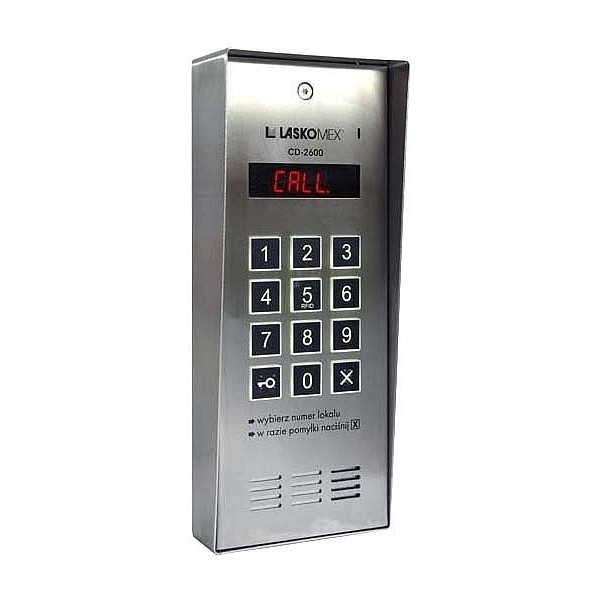 CD-2600R INOX Serrure téléphonique Laskomex avec lecteur RFID, acier inoxydable