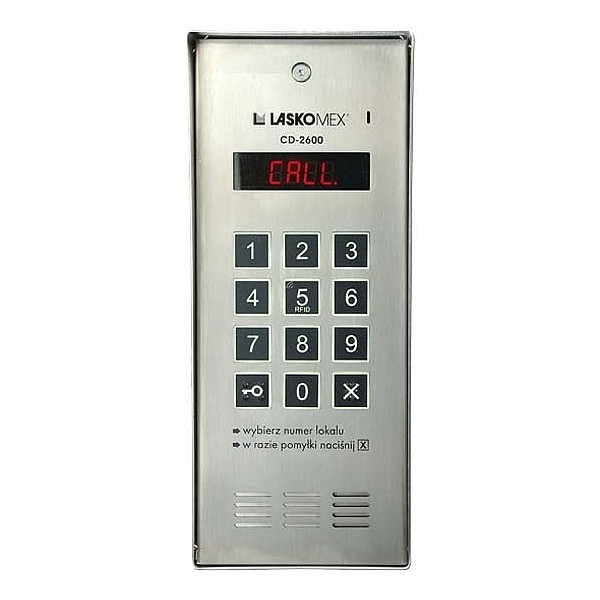 CD-2600R INOX Laskomex telephone lock set with RFID reader, stainless steel