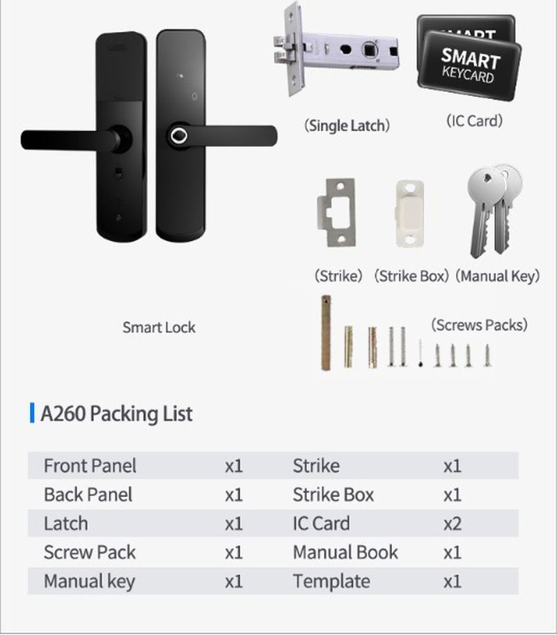 Smart door lock DIGI A260 TTLock